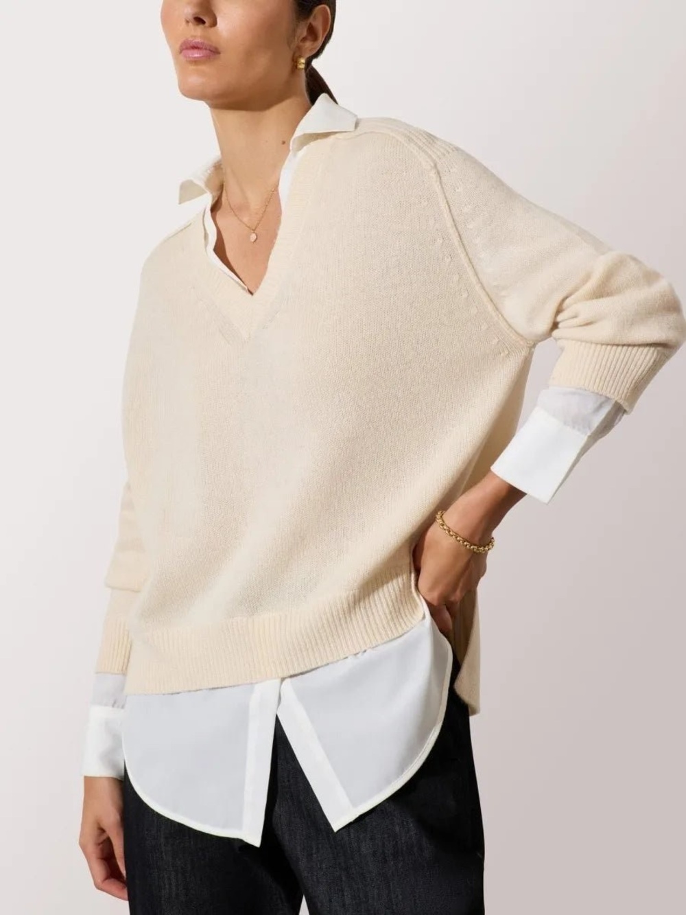Brochu Walker Layered V neck Small